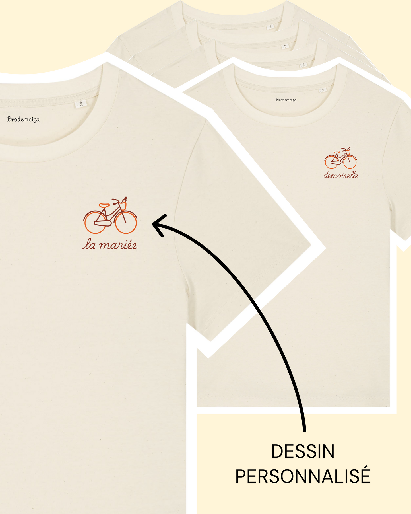 Kit broderie EVJF sur t-shirt – motif personnalisé sur mesure