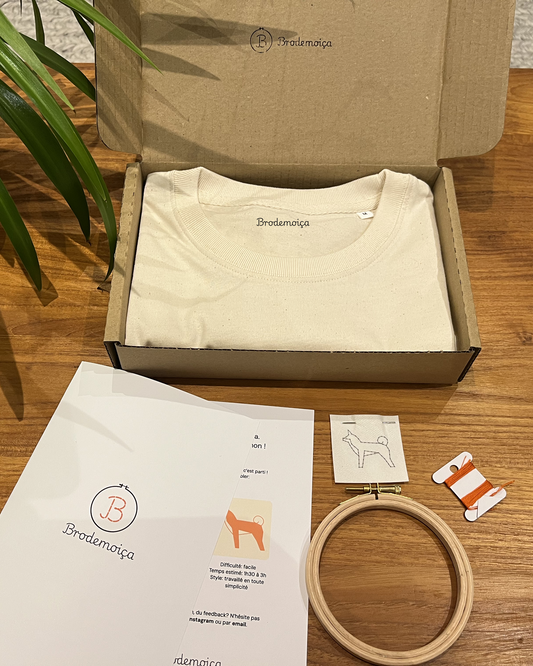 Kit broderie débutant sur t-shirt - Animaux